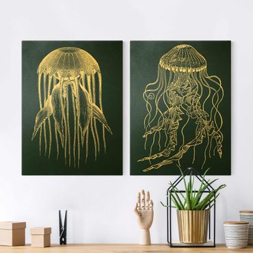 Stampa su tela 2 parti - Illustrazione di duo di meduse