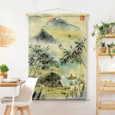 Arazzo da parete - Disegno giapponese ad acquerello foresta di bambù