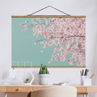 Foto su tessuto da parete con bastone - Fiore di ciliegio giapponese - Orizzontale 3:2