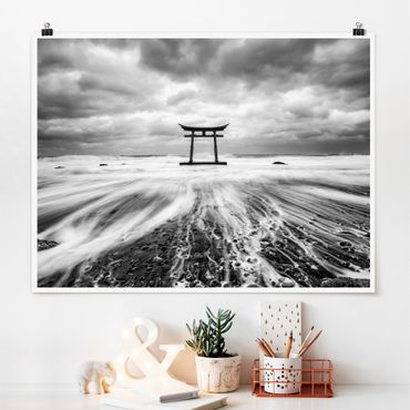 Poster - Torii giapponese nel mare