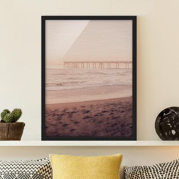 Poster con cornice - Costa con mezza luna in California