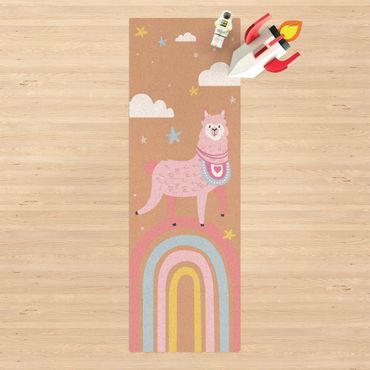Tappetino di sughero - Lama su arcobaleno con stelle e puntini - Formato verticale 1:3