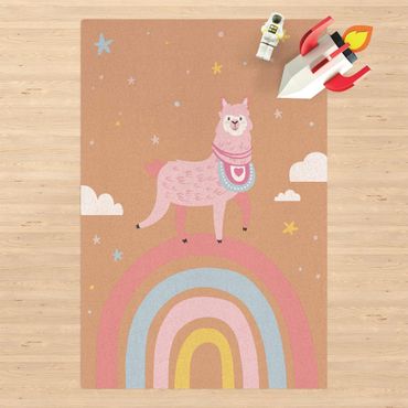 Tappetino di sughero - Lama su arcobaleno con stelle e puntini - Formato verticale 2:3