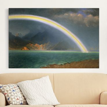 Stampa su tela - Albert Bierstadt - Rainbow over the Jenny Lake, Wyoming - Orizzontale 3:2