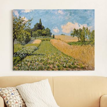 Stampa su tela - Alfred Sisley - Paesaggio di estate con i campi - Orizzontale 4:3