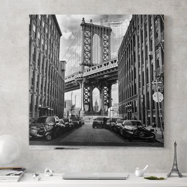 Stampa su tela - Manhattan Bridge in America - Quadrato 1:1