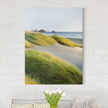 Stampa su tela - Dunes And Grasses At The Sea - Verticale 3:4