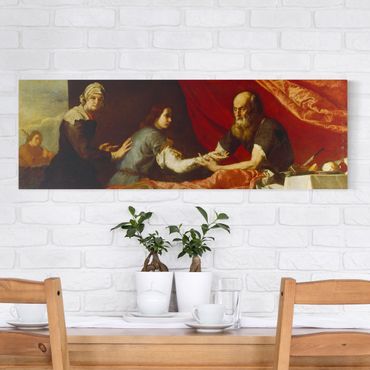 Stampa su tela - Jusepe De Ribera - Isaac Blessing Jacob - Panoramico