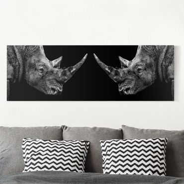Stampa su tela - Rhino Duel - Panoramico