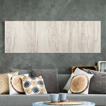 Stampa su tela - No.MW20 Living Forest White-Brown - Panoramico