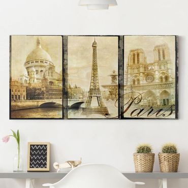 Quadri moderni Paris night light vision stampe su tela canvas Parigi poster 