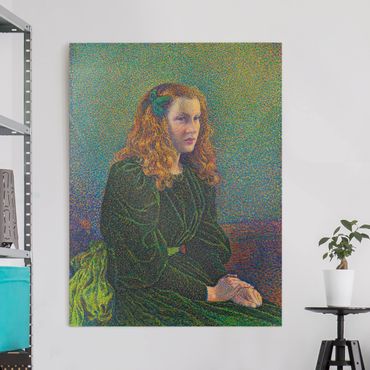 Stampa su tela - Theo van Rysselberghe - Giovane donna in abito verde - Verticale 3:4