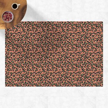 Tappetino di sughero - Motivo leopardato in pastello rosa e grigio - Formato orizzontale 3:2