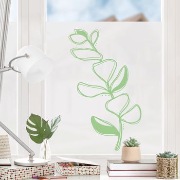 Pellicole per vetri - Line Art - Ramo di eucalipto