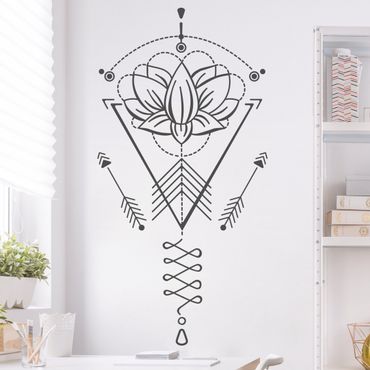 Adesivo murale - Lotus Unalome With Arrows