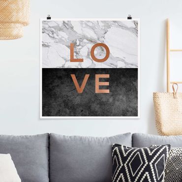 Poster - Love in rame e marmo