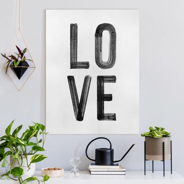 Quadro su tela - Love tipografia in nero