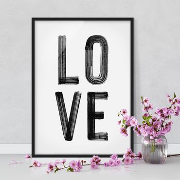 Poster con cornice - Love tipografia in nero