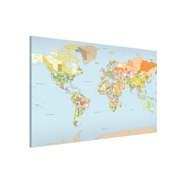 Lavagna magnetica - Political World Map - Formato orizzontale