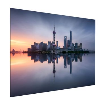 Lavagna magnetica - Skyline di Shanghai Mattina Mood - Formato orizzontale 3:4