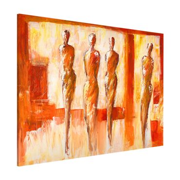 Lavagna magnetica - Petra Schüßler - Four Figures In Orange - Formato orizzontale 3:4