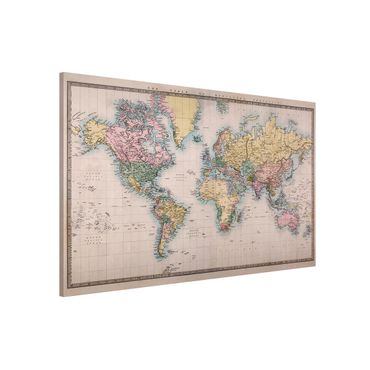 Lavagna magnetica - Vintage World Map around 1850 - Formato orizzontale