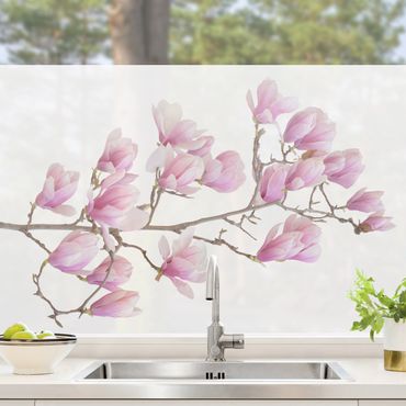 Decorazione per finestre - Ramo di magnolia