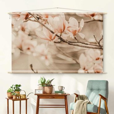 Arazzo da parete - Ramo di magnolia in stile vintage