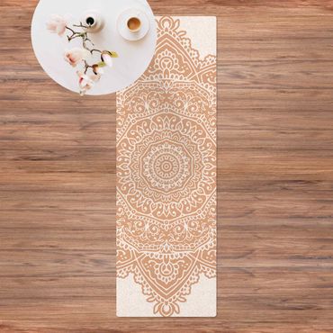 Tappetino di sughero - Mandala ornamento indiano - Formato verticale 1:3