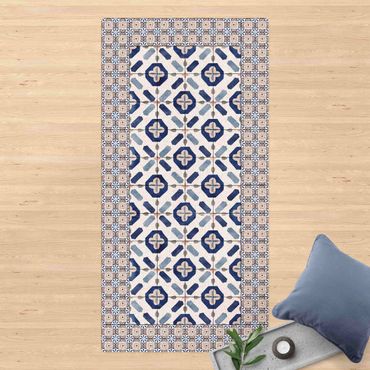 Tappetino di sughero - Piastrelle marocchine finestra di fiori con cornice di mattonelle - Formato verticale 1:2