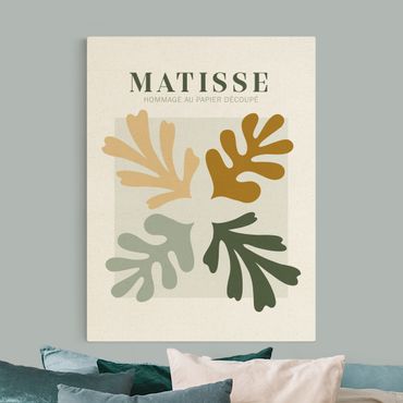 Quadro su tela naturale - Matisse Interpretation - Foglie - Formato verticale 3:4
