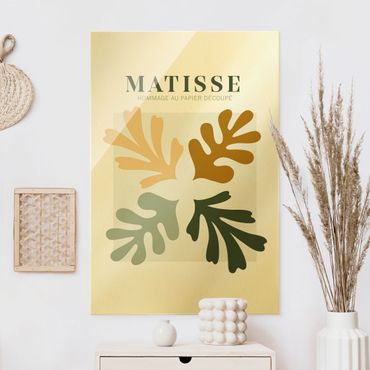 Quadro in vetro - Matisse Interpretation - Foglie - Formato verticale