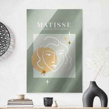 Quadro in vetro - Matisse Interpretation - Volto e stelle - Formato verticale
