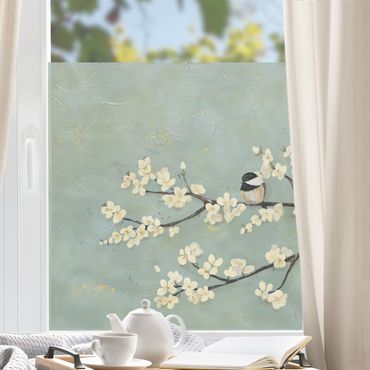 Decorazione per finestre - Cinciallegra su ramo di ciliegio