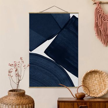 Foto su tessuto da parete con bastone - Pittura minimalista blu - Verticale 2:3