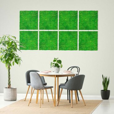 Pannello fonoassorbente - Parete di muschio verde erba - 52x52 cm