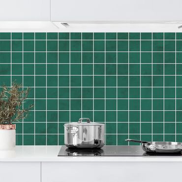 Rivestimenti cucina - Piastrelle di cemento a mosaico - Verde