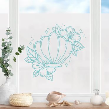 Pellicole per vetri - Conchiglia e fiori