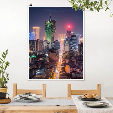 Poster - Notte illuminata in Macao