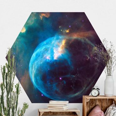 Carta da parati esagonale adesiva con disegni - Foto NASA Bubble Nebula