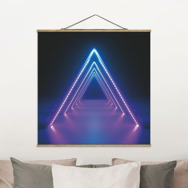 Foto su tessuto da parete con bastone - Triangolo al neon - Quadrato 1:1