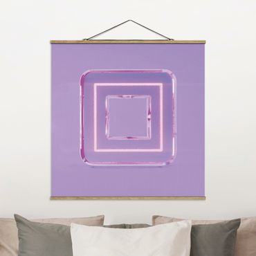 Foto su tessuto da parete con bastone - Simbolo del giocatore quadrato al neon - Quadrato 1:1