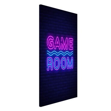 Lavagna magnetica - Scritta al neon Game Room - Formato verticale 3:4