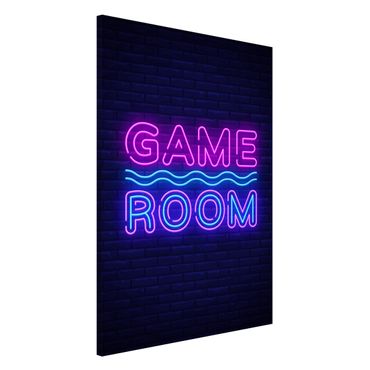 Lavagna magnetica - Scritta al neon Game Room - Formato verticale 2:3