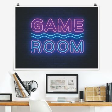 Poster riproduzione - Scritta al neon Game Room