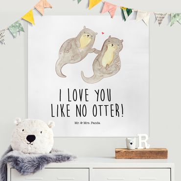 Stampa su tela - Mr. & Mrs. Panda - Lontra - I Love You