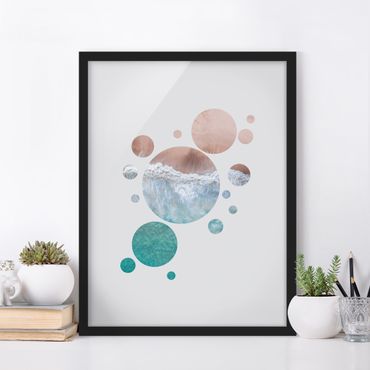 Poster con cornice - Oceani in un cerchio II