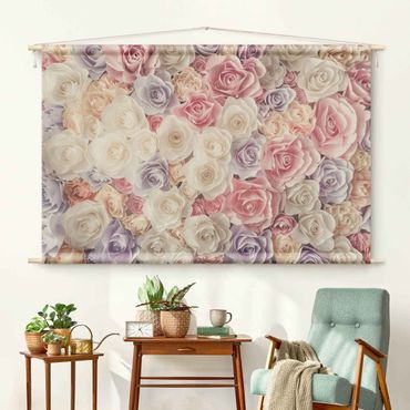 Arazzo da parete - Rose artistiche in pastello