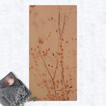 Tappetino di sughero - Gemme pastello su ramo di fiori selvatici - Formato verticale 1:2