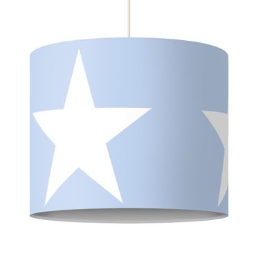 Lampadario design Big White Stars on Blue